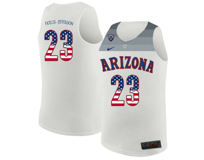 Arizona Wildcats #23 Rondae Hollis-Jefferson Replica College Basketball Jersey White