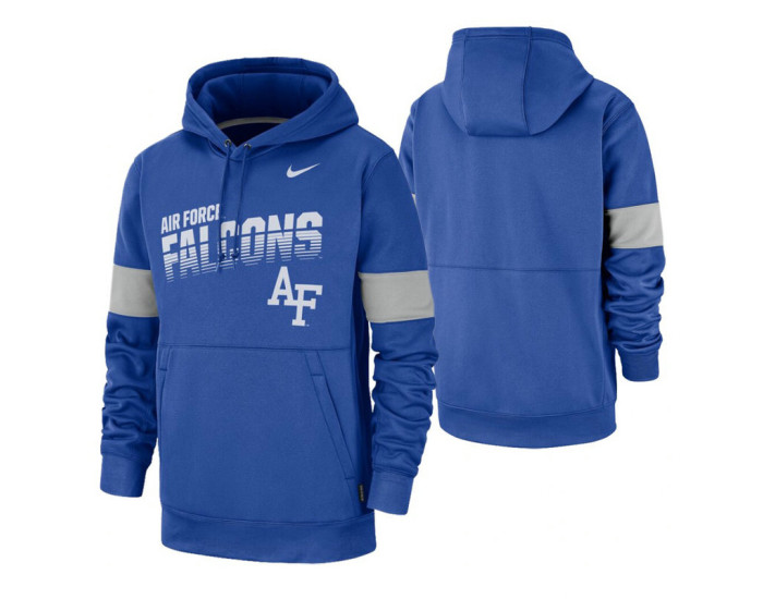 Air Force Falcons Royal Sideline Wordmark & Logo Performance Hoodie