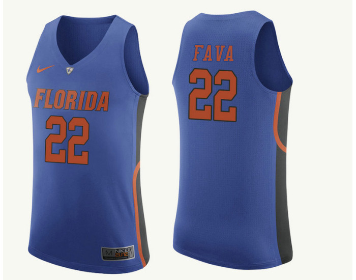 Youth Florida Gators #22 Andrew Fava Authentic College Basketball Jersey Royal