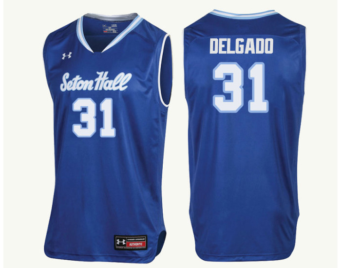 Youth Seton Hall Pirates #31 Angel Delgado Replica College Basketball Jersey Royal