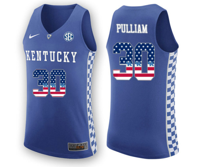 Kentucky Wildcats #30 Dillon Pulliam Authentic College Basketball Jersey Royal