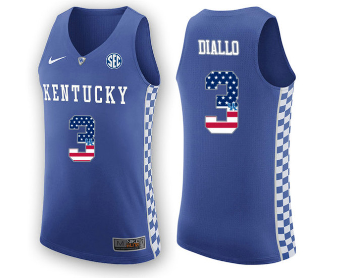 Kentucky Wildcats #3 Hamidou Diallo Authentic College Basketball Jersey Royal