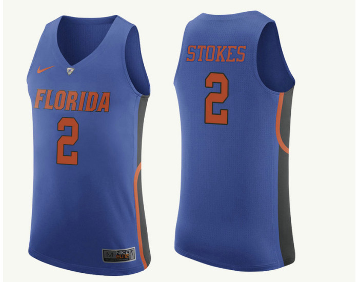 Florida Gators #2 Isaiah Stokes Authentic College Basketball Jersey Royal