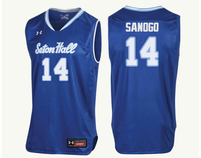 Youth Seton Hall Pirates #14 Ismael Sanogo Replica College Basketball Jersey Royal