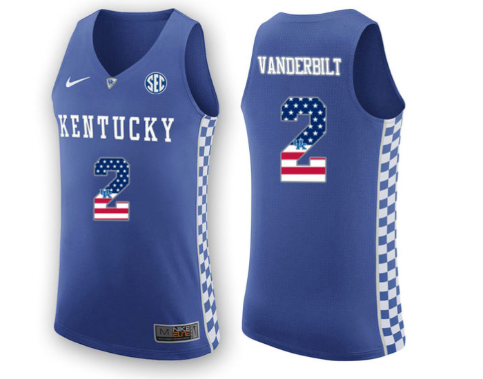 Youth Kentucky Wildcats #2 Jarred Vanderbilt Replica College Basketball Jersey Royal