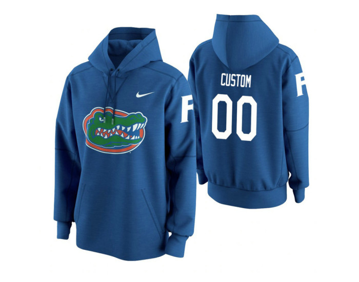 Florida Gators #00 Custom Men's Royal College Basketball Hoodie