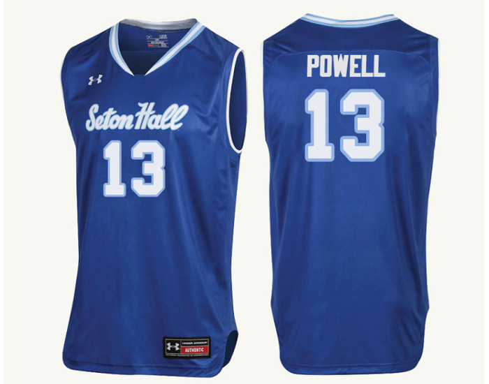 Seton Hall Pirates #13 Myles Powell Authentic College Basketball Jersey Royal
