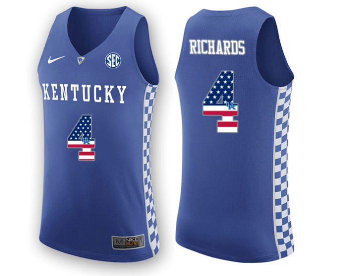 Kentucky Wildcats #4 Nick Richards Replica College Basketball Jersey Royal
