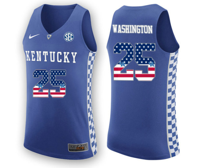 Youth Kentucky Wildcats #25 PJ Washington Authentic College Basketball Jersey Royal
