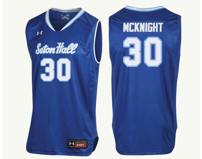 Seton Hall Pirates #30 Quincy McKnight Authentic College Basketball Jersey Royal