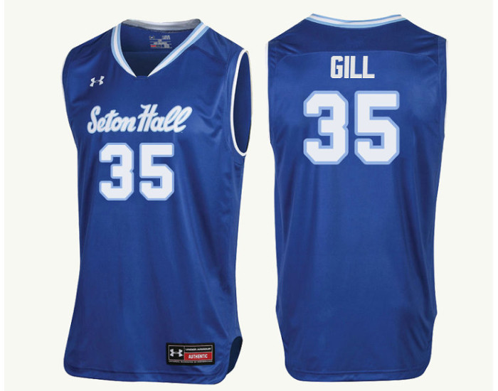 Youth Seton Hall Pirates #35 Romaro Gill Authentic College Basketball Jersey Royal