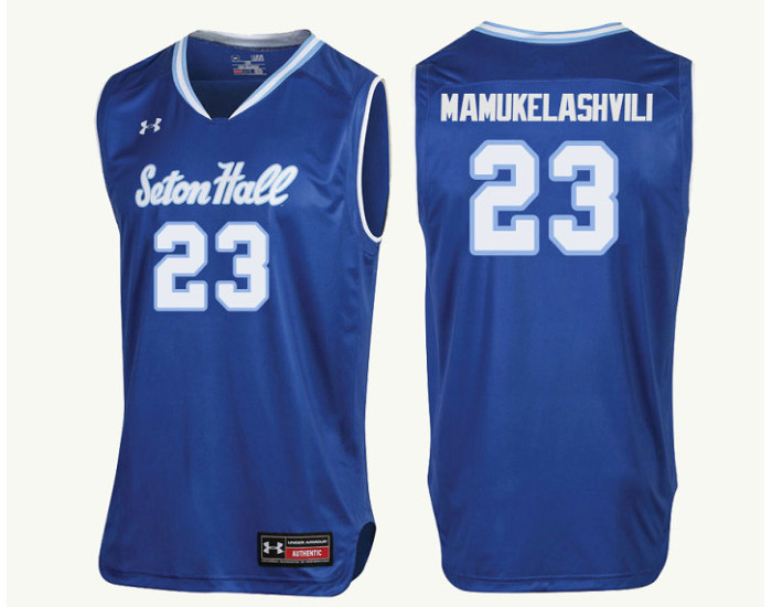 Youth Seton Hall Pirates #23 Sandro Mamukelashvili Replica College Basketball Jersey Royal