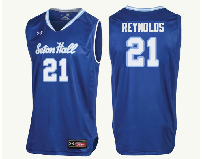 Seton Hall Pirates #21 Shavar Reynolds Replica College Basketball Jersey Royal