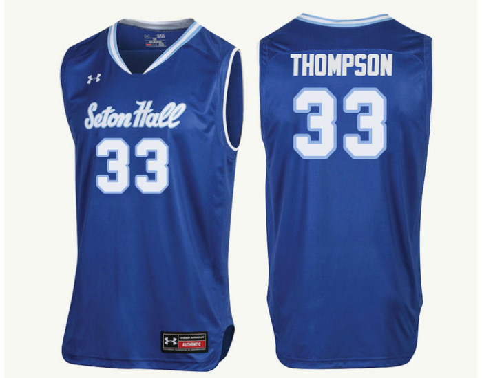 Seton Hall Pirates #33 Taurean Thompson Authentic College Basketball Jersey Royal