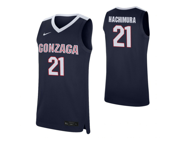 Gonzaga Bulldogs #21 Rui Hachimura Navy Authentic College Basketball Jersey