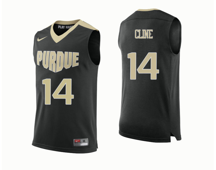 Purdue Boilermakers #14 Ryan Cline Authentic College Basketball Jersey Black
