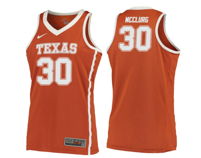 Texas Longhorns #30 Ryan McClurg Replica College Basketball Jersey Orange