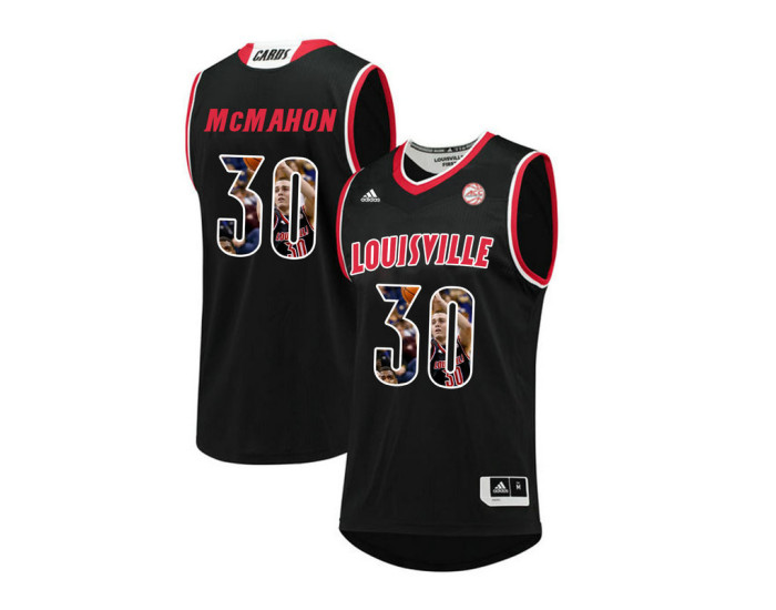 Louisville Cardinals #30 Ryan McMahon Replica College Basketball Jersey Black