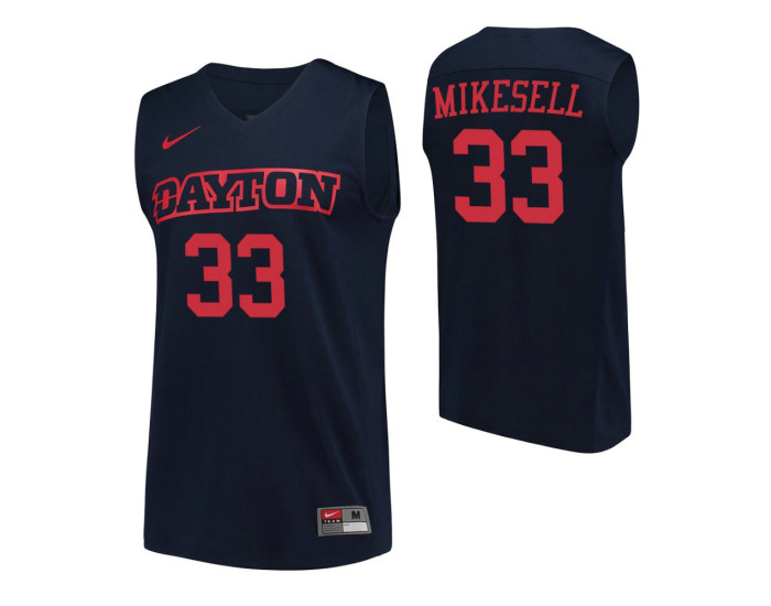 Dayton Flyers #33 Ryan Mikesell Navy Authentic College Basketball Jersey