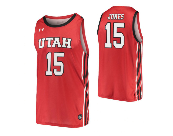 Youth Utah Utes #15 Rylan Jones Red Authentic College Basketball Jersey