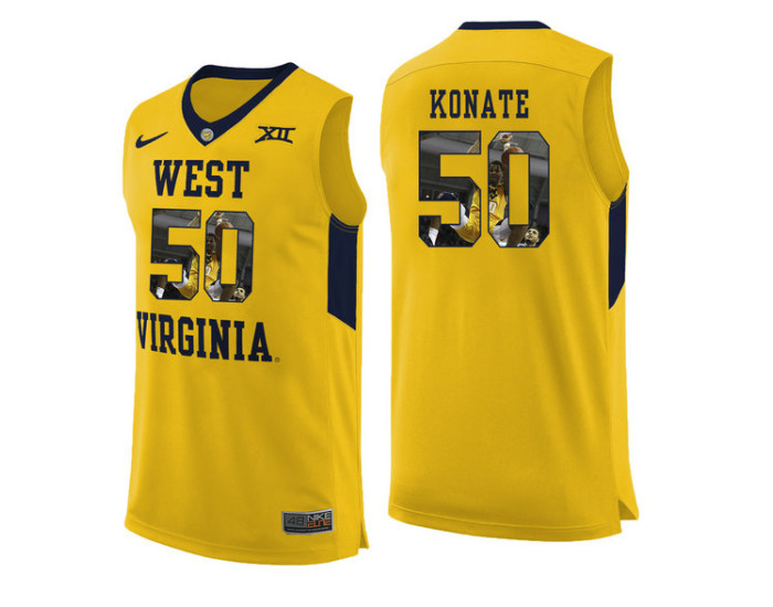 Youth West Virginia Mountaineers #50 Sagaba Konate Authentic College Basketball Jersey Yellow