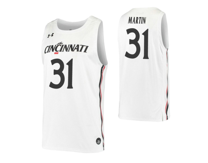 Youth Sam Martin Authentic College Basketball Jersey White Cincinnati Bearcats