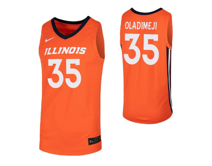 Samson Oladimeji Authentic College Basketball Jersey Orange Illinois Fighting Illini