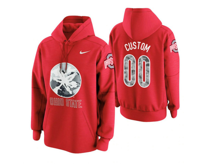 Ohio State Buckeyes #00 Custom Men's Scarlet College Basketball Hoodie