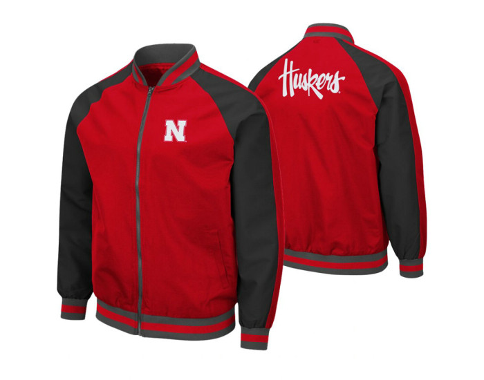 Nebraska Cornhuskers Scarlet Kent Full-Zip Bomber Jacket