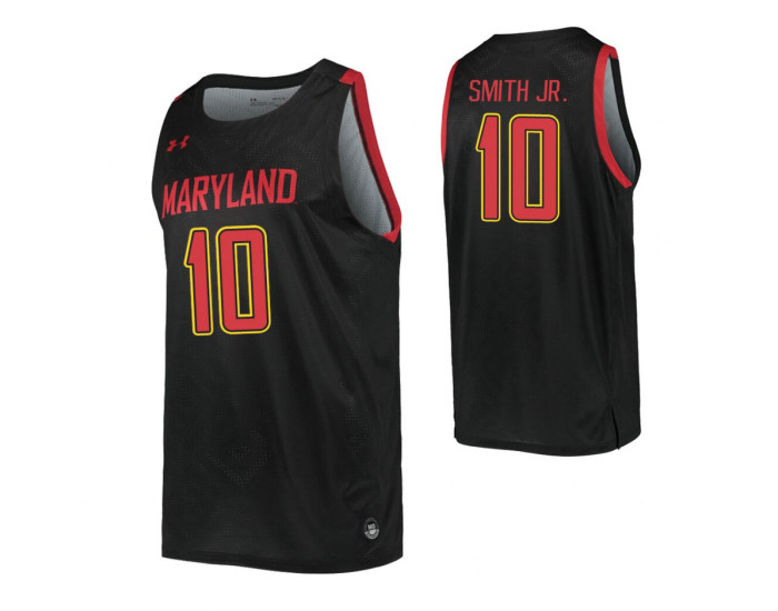 Maryland Terrapins 10 Serrel Smith Jr. Replica College Basketball Jersey Black