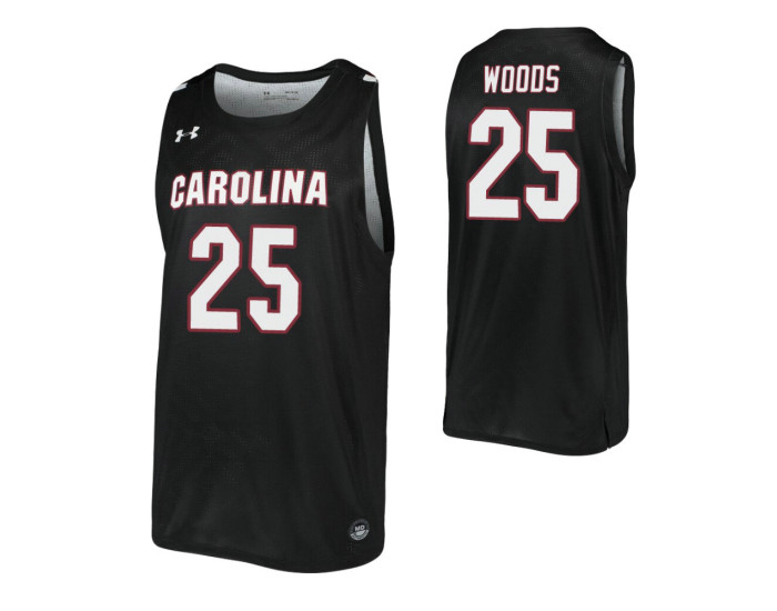 Youth South Carolina Gamecocks #25 Seventh Woods Black Replica College Basketball Jersey