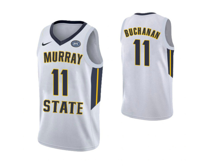 Murray State Racers #11 Shaq Buchanan Replica College Basketball Jersey White