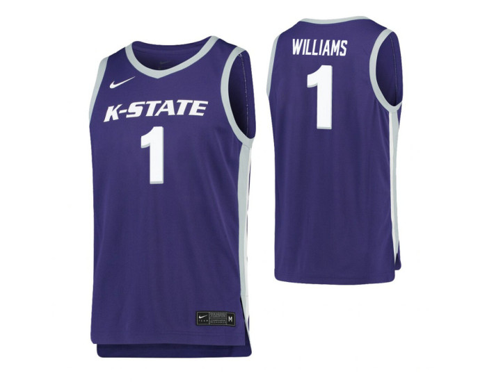 Youth Shaun Williams Authentic College Basketball Jersey Purple Kansas State Wildcats
