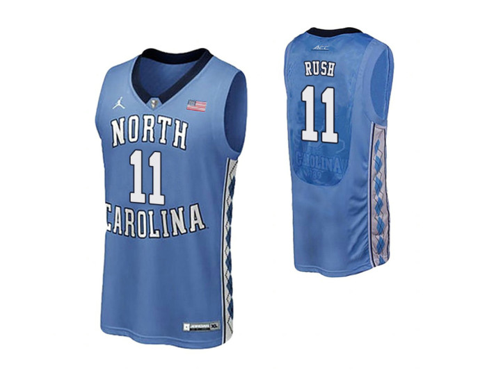 North Carolina Tar Heels #11 Shea Rush Performace Replica College Basketball Jersey Royal