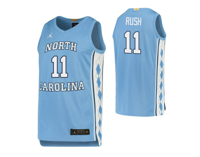 Youth North Carolina Tar Heels #11 Shea Rush Carolina Blue Authentic College Basketball Jersey