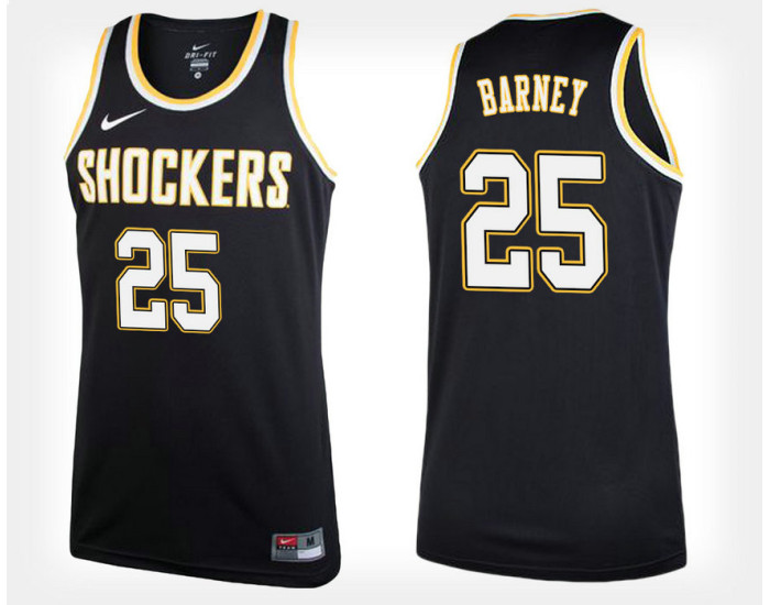 Wichita State Shockers #25 Brett Barney Black Alternate Replica College Basketball Jersey
