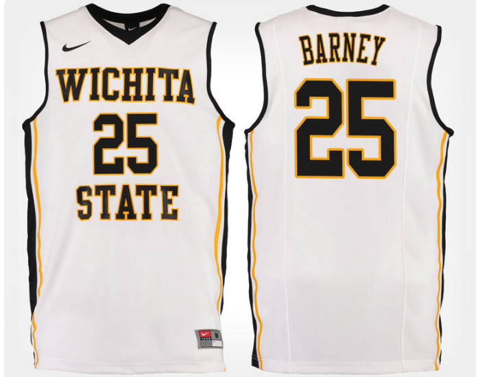 Youth Wichita State Shockers #25 Brett Barney White Road Authentic College Basketball Jersey
