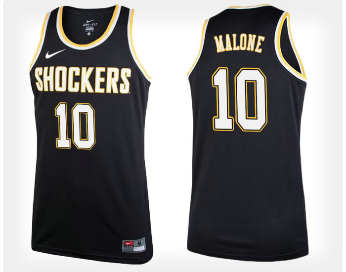 Youth Wichita State Shockers #10 Kaelen Malone Black Alternate Replica College Basketball Jersey