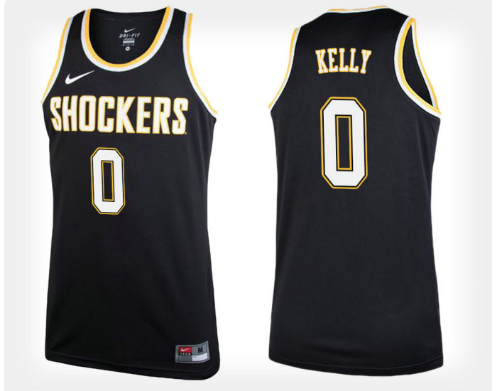 Wichita State Shockers #0 Rashard Kelly Black Alternate Replica College Basketball Jersey