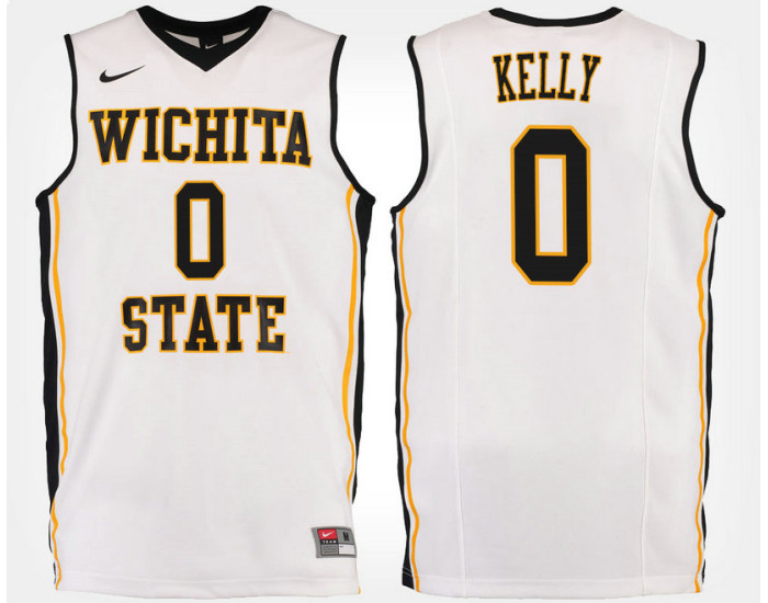 Wichita State Shockers #0 Rashard Kelly White Road Authentic College Basketball Jersey
