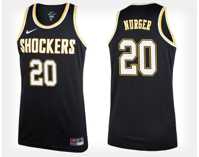 Wichita State Shockers #20 Rauno Nurger Black Alternate Authentic College Basketball Jersey