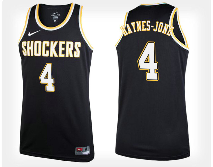 Youth Wichita State Shockers #4 Samajae Haynes-Jones Black Alternate Replica College Basketball Jersey