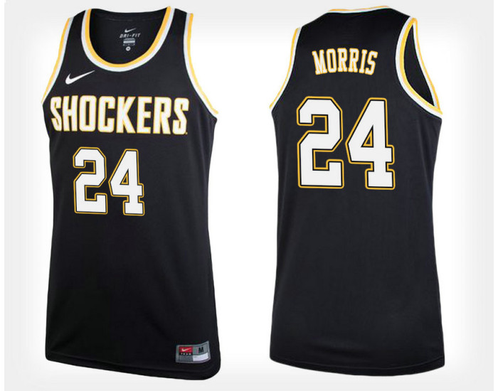Wichita State Shockers #24 Shaquille Morris Black Alternate Authentic College Basketball Jersey