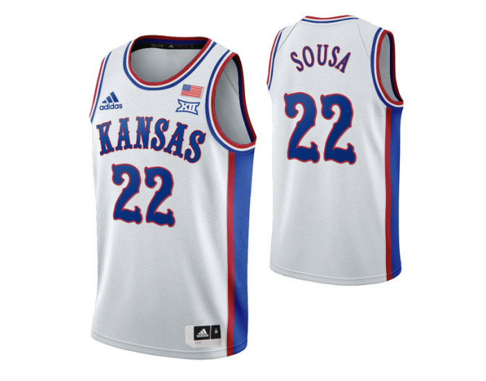 Youth Kansas Jayhawks #22 Silvio De Sousa White Authentic College Basketball Jersey