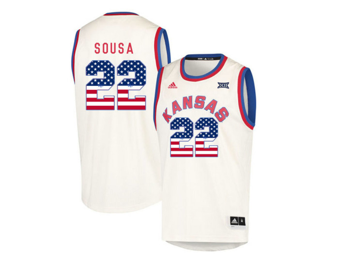 Kansas Jayhawks #22 Silvio De Sousa Authentic College Basketball Jersey Cream