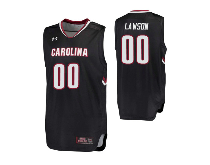 Youth South Carolina Gamecocks #00 AJ Lawson Black Replica College Basketball Jersey