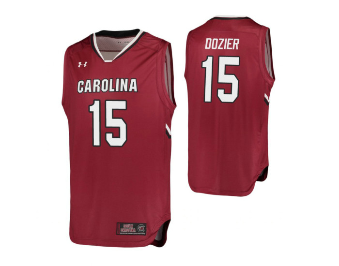 South Carolina Gamecocks #15 P.J. Dozier Authentic College Basketball Jersey Garnet