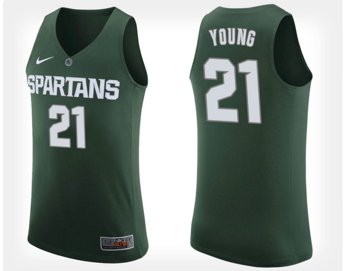 Youth Michigan State Spartans #21 Clay Young Green Home Authentic College Basketball Jersey