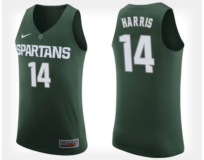 Michigan State Spartans #14 Gary Harris Green Home Replica College Basketball Jersey