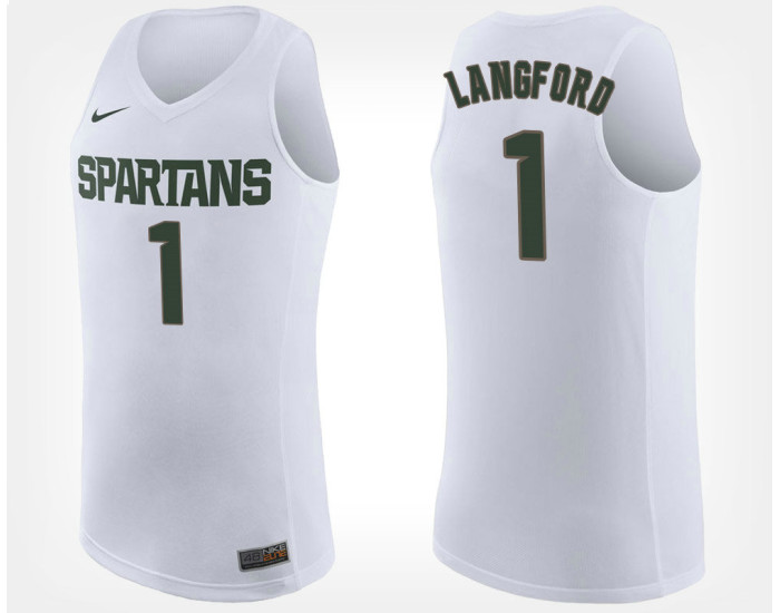 Youth Michigan State Spartans #1 Joshua Langford White Road Authentic College Basketball Jersey